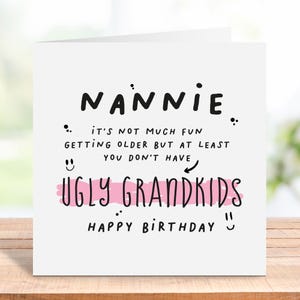 Carte d'anniversaire drôle de nounou, joyeux anniversaire nounou, cadeau d'anniversaire nounou, carte d'anniversaire pour nounou, carte d'anniversaire personnalisée nounou