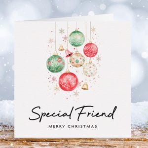 Carte de Noël pour un ami spécial, carte de Noël pour un ami, cartes de Noël meilleurs amis, carte de Noël d'un ami, cadeau d'un ami, pour elle, pour lui