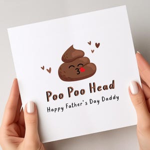 Grappige vaderdagkaart voor papa, poepkop hoofdkaart voor papa, Vaderdagkaart van kinderen, grappige vaderdagkaart, vaderdagcadeau voor papa