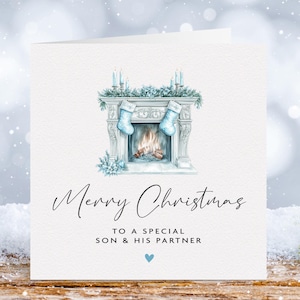 Carte de Noël pour fils et partenaire, carte de Noël pour fils et petite amie, carte de Noël pour couple, carte de Noël pour lui