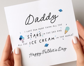 Personalised Father's Day Card To Daddy, Love You More Than Stars