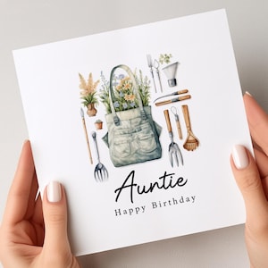 Carte d'anniversaire tante, carte d'anniversaire jardinage pour tante, carte d'anniversaire spéciale tante, cadeau d'anniversaire tante, pour elle, jolie carte tante