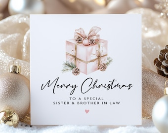 Sister & Brother In Law Christmas Card, Gift Xmas Present Design