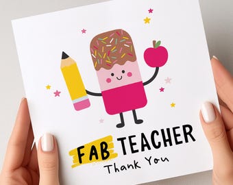 Danke-Lehrer-Karte, Fab-Lehrer-Karte, Lehrer-Danke-Karte, Ende der Begriff Karte, Danke-Karte für Lehrer, süße Lehrer-Karte