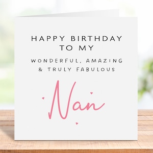 Carte d'anniversaire de grand-mère, joyeux anniversaire à grand-mère, carte d'anniversaire spéciale nounou, merveilleux cadeau d'anniversaire de grand-mère, incroyable carte de grand-mère, pour elle