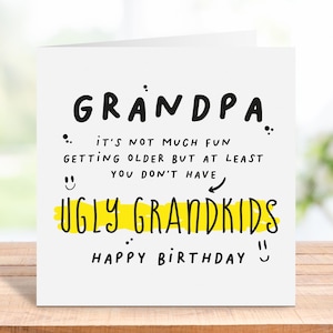 Divertente biglietto di compleanno per il nonno, Buon compleanno nonno, Regalo di compleanno per il nonno, Biglietto di compleanno per il nonno, Biglietto di compleanno personalizzato per il nonno