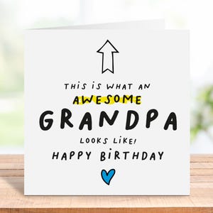 Tarjeta de cumpleaños divertida para abuelo, feliz cumpleaños, abuelo increíble, regalo de cumpleaños para abuelo, tarjeta de cumpleaños para abuelo, tarjeta de cumpleaños personalizada