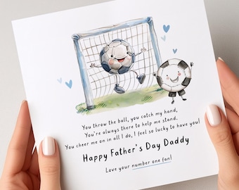 Football Fathers Day Card To Daddy, Cute Football Card From Son, Father's Day Card From Baby, Football Fan Father's Day Card For Dad