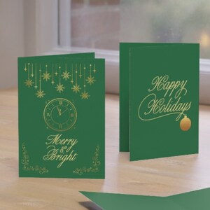 Kerst digitale afdrukbare kaartsjabloon / vrolijk en helder / prettige feestdagen / voor A4-afdrukpapier / PDF-bestand