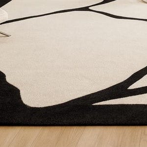 Hand-Tufted Modern Abstract Line Art Area Rug | Luxury Living Room Carpet image 3