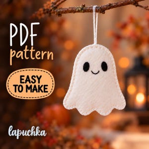 Halloween Ghost Felt Ornament: PDF Sewing Pattern & Tutorial- EASY