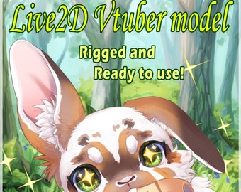 Chibi Bunny Vtuber Avatar - Full Body/Fully Rigged Live2D Model