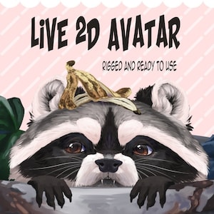 Racoon Vtuber Avatar - Modelo Live2D de cuerpo completo/completamente aparejado