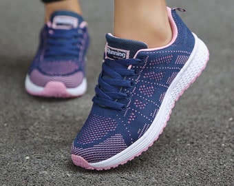 Women's Lightweight Running Trainers Blue Pink