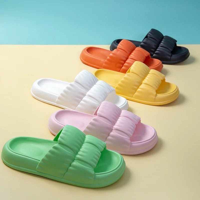 Women's Thick Platform Pillow Slides Orange Etsy UK