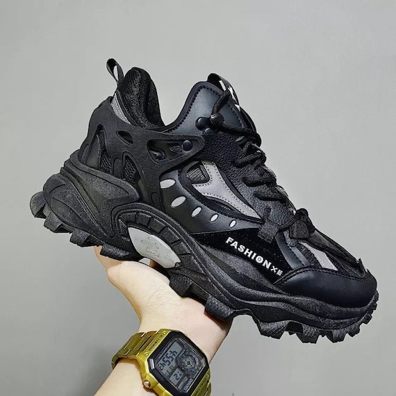 Customizable Chunky Sneakers - Black | Design your own | Shoe Zero