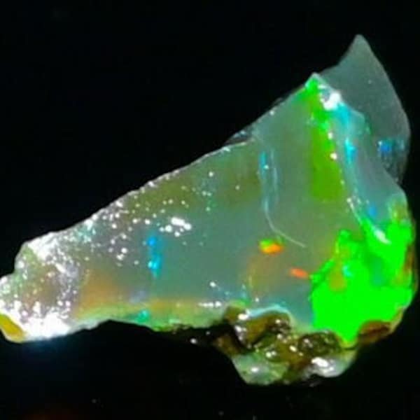 Natural Ethiopian Opal Rough 7.40 Cts Multi Fire Ethiopian Opal Raw AAA Quality Ethiopian Opal Specimen Size 18X10 MM Large Size Opal Raw.