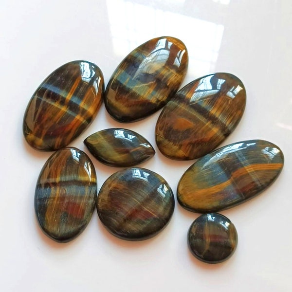 Top Quality Natural Blue Tiger Eye Cabochon 617.00 Carat Lot Loose Gemstone Rare Blue Tiger Eye Handmade Blue Tiger Eye Use For Jewelry.