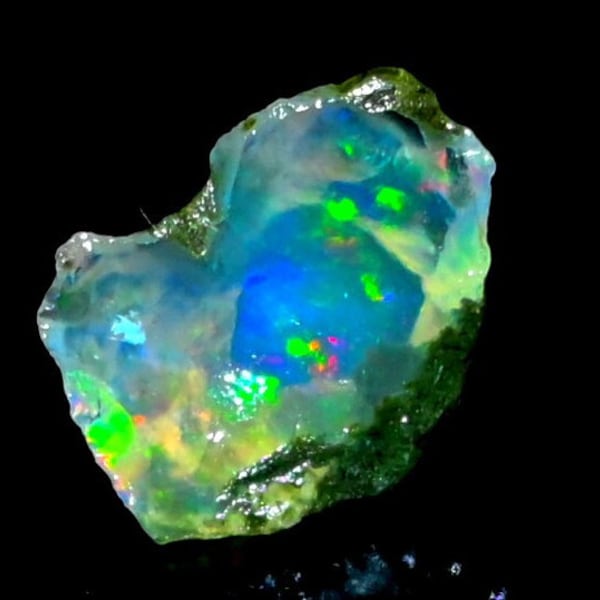 Natural Ethiopian Opal Rough 14.00 Cts Multi Fire Ethiopian Opal Raw AAA Quality Ethiopian Opal Specimen Size 22X19 MM Large Size Opal Raw.