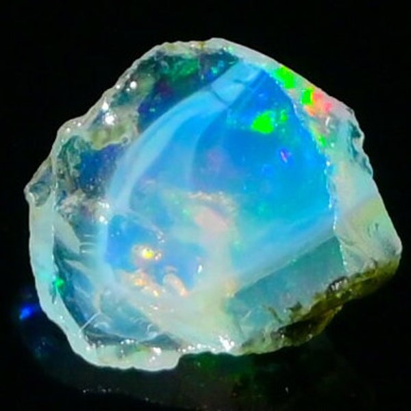 Natural Ethiopian Opal Rough 10.20 Cts Multi Fire Ethiopian Opal Raw AAA Quality Ethiopian Opal Specimen Size 20X18 MM Large Size Opal Raw.