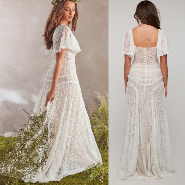 Boho Wedding Dress - Etsy UK