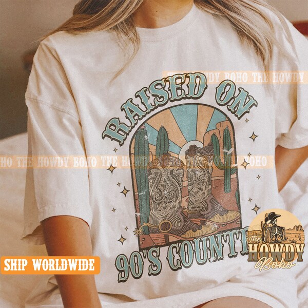 Raised On 90s Country Shirt For Women - Vintage Graphic Tee For Concerts & Casual Wear - View #9