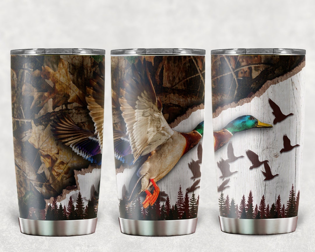 Duck Hunting Tumbler Wrap PNG, Wood Duck Tumbler, Hunting Tumbler