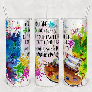 Plastic Wrap Alcohol Ink and Spray Paint Cylindrical Vase