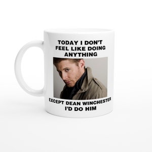 White 11oz Ceramic Mug perfect for Birthday Gift Dean Winchester - Right Hand