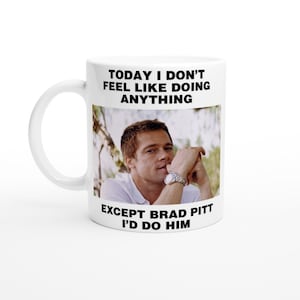 White Brad Pitt 11oz Ceramic Tea Coffee Mug