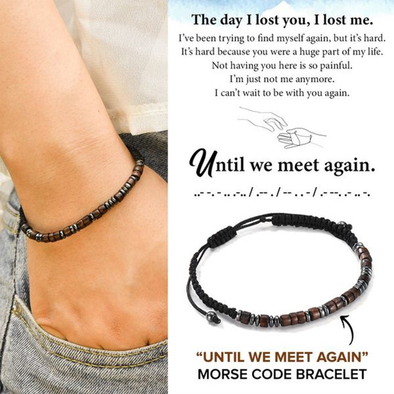 Morse Code Bracelet Until We Meet Again I Love You Morse Etsy