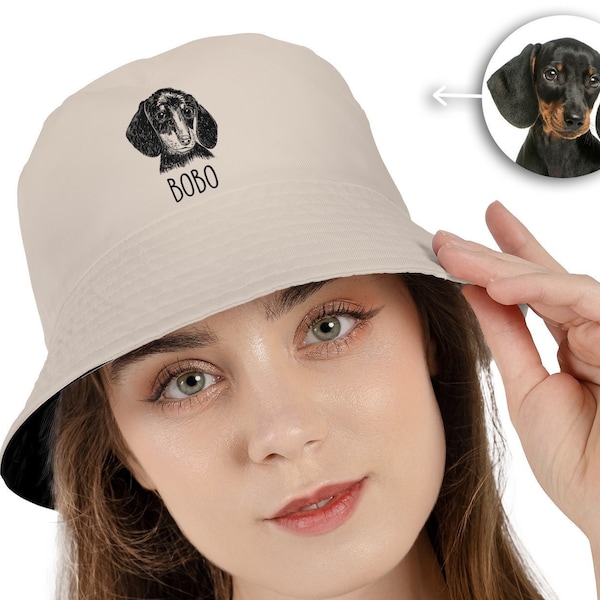 Dog Custom Photo Bucket Hat, Pet Bucket Hat, Cute Bucket Hat