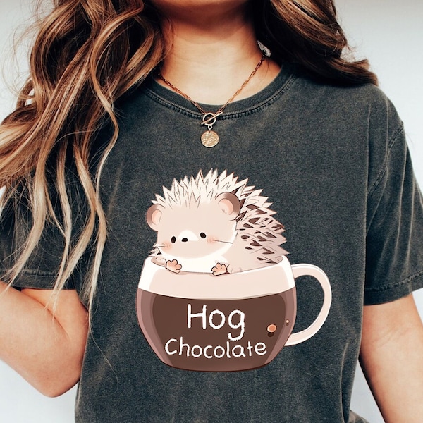Comfort Color Hedgehog Chocolate Fall Shirt, Hedgehog Cute Shirt, Coffee Chocolate Shirt, Hedgehog Lover Shirt
