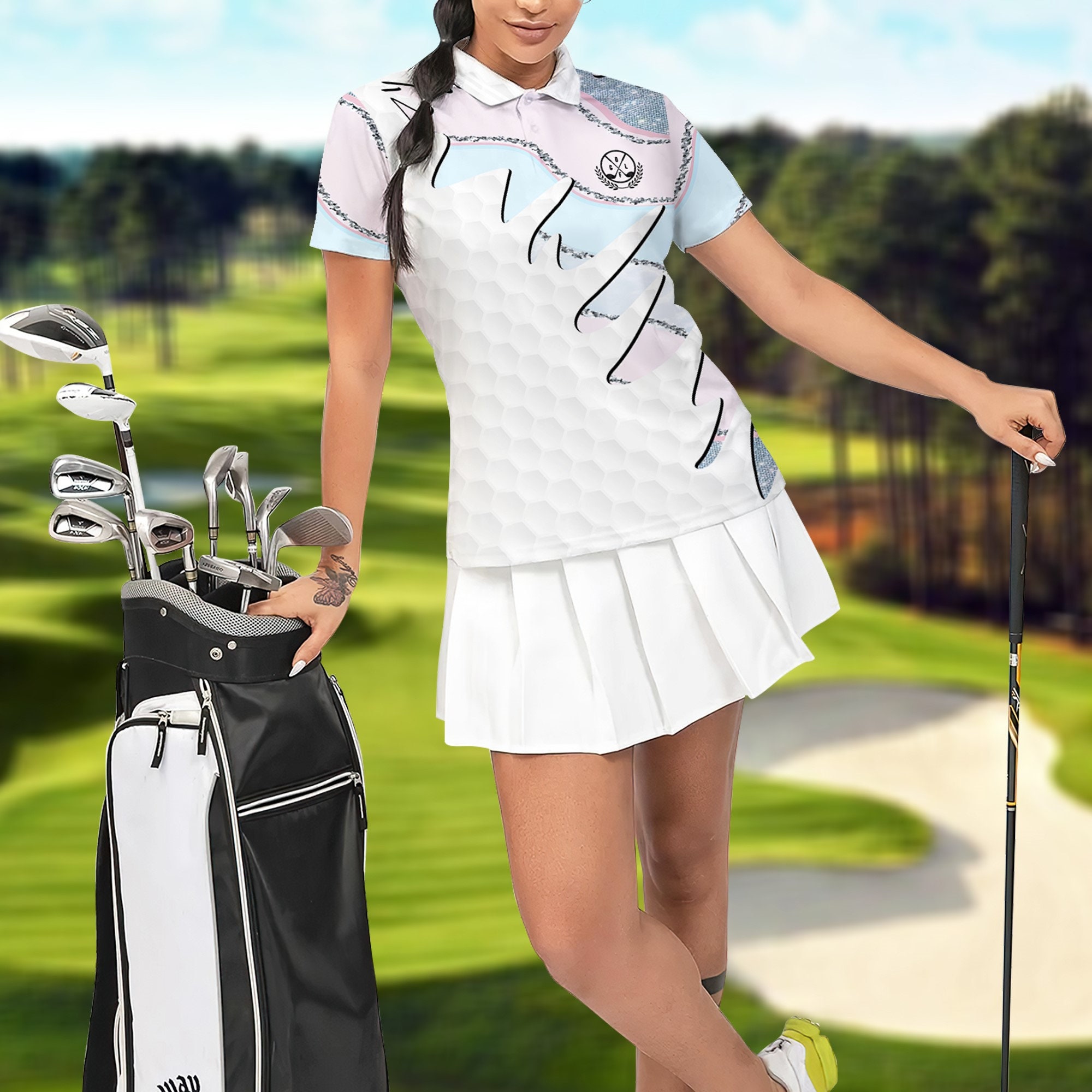 Women Polo Golf No Glitter Shirt Baby Blue Golf Shirt for Etsy