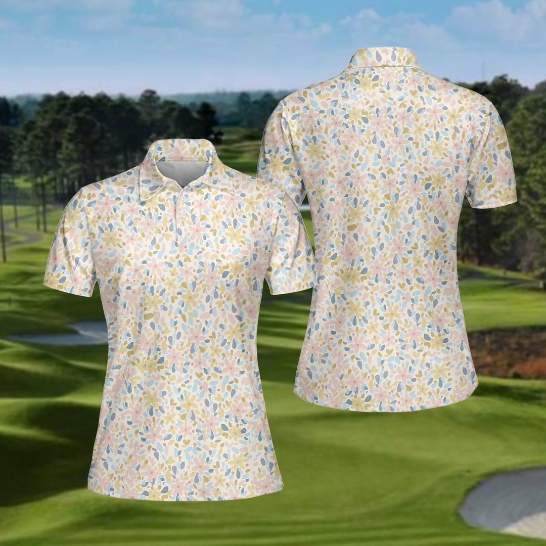 Crayon Flowers Women Polo Shirt, Golf Women Polo Shirt, Cute Flower