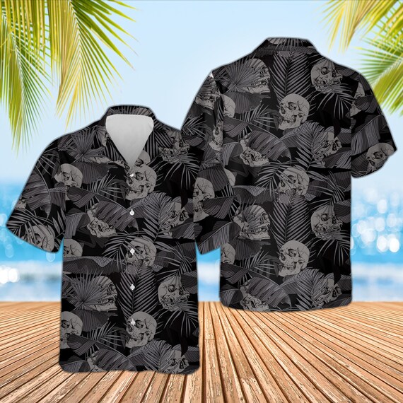 Camisa hawaiana negra hombre hotsell