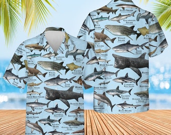 Types Of Sharks Hawaiian Shirt, Sharks Summer Shirt, Shark Hawaiian Shirt