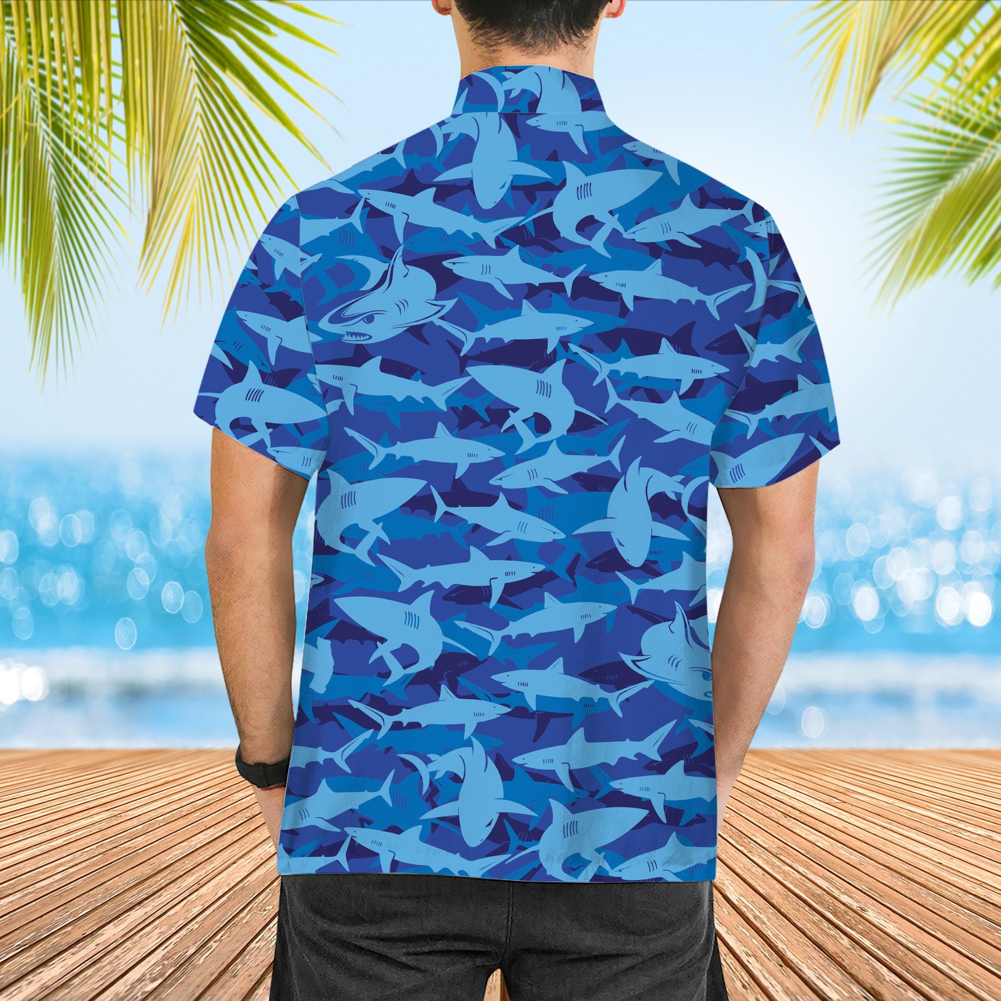 Shark Blue Golf Hawaiian Shirt, Shark Hawaiian Shirt, Shark Lover