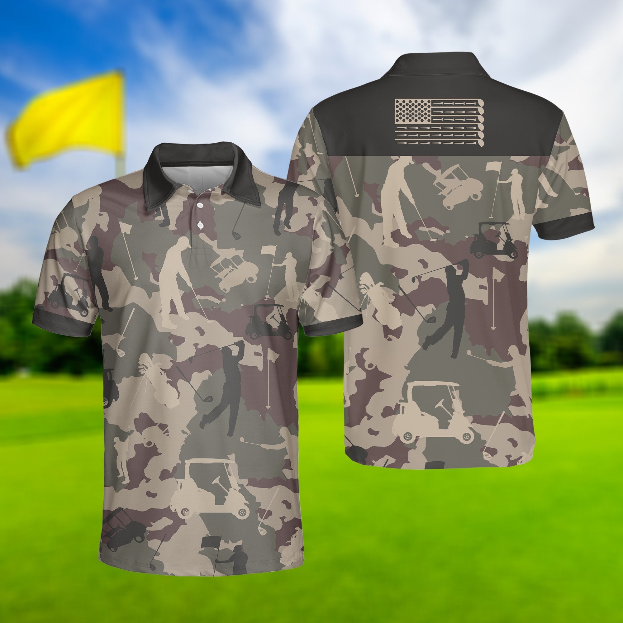 Golf Men Polo Shirt Golf Polo Shirt Military Golfing Polo - Etsy