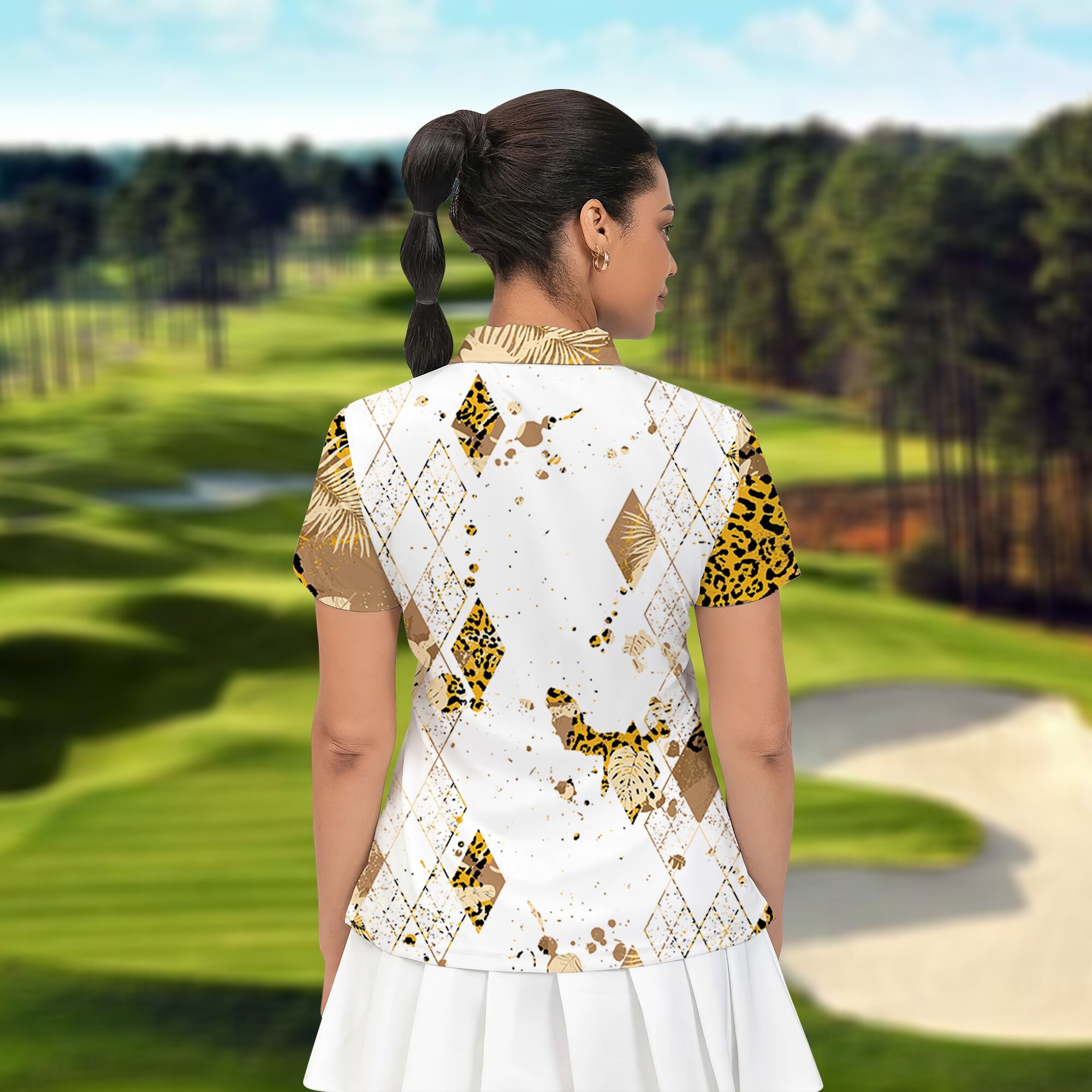 Discover Golf Polo Shirt, Leopard Women Golf Shirt,