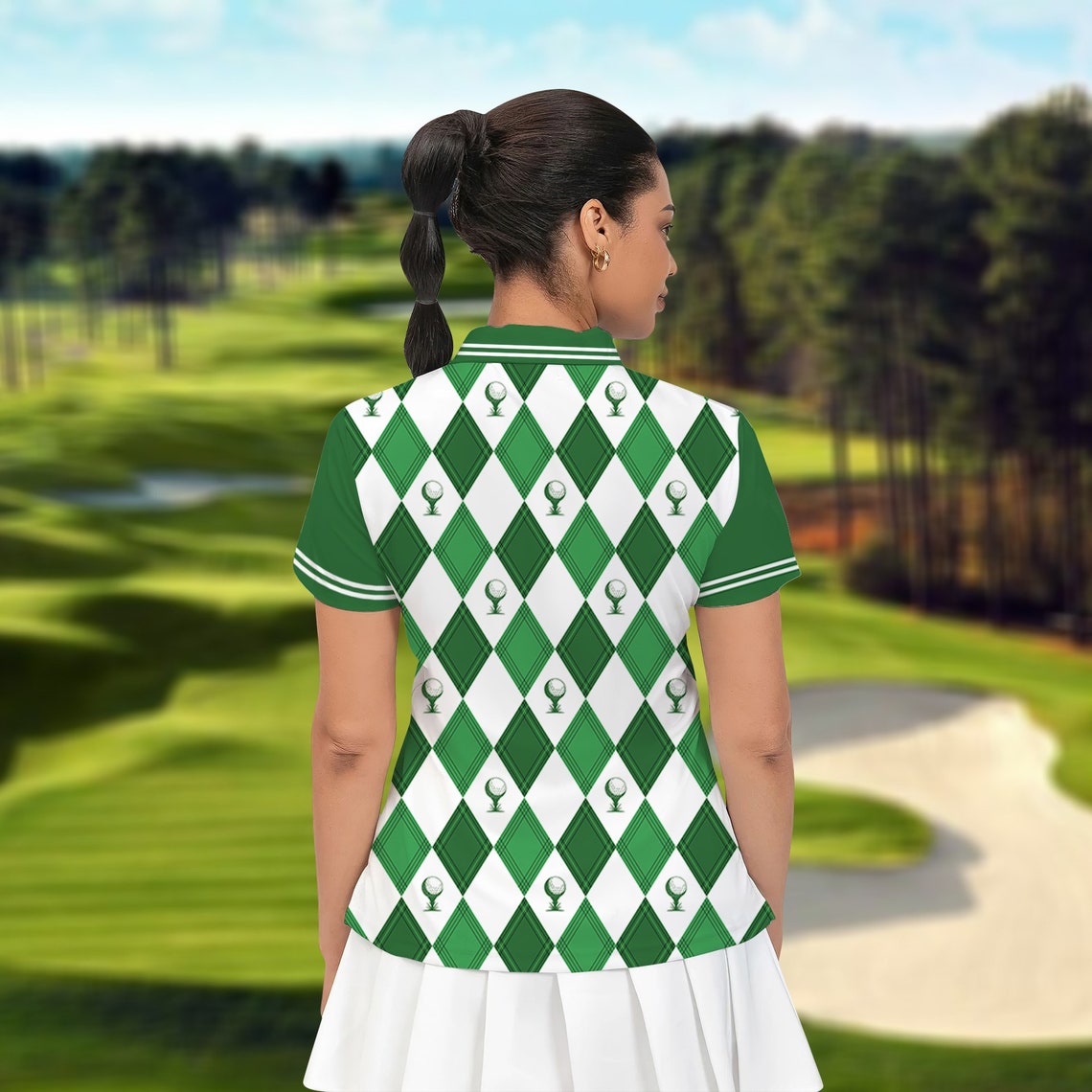 Golfaholic Women Polo Shirt Green Golf Shirt for Women Golf Etsy