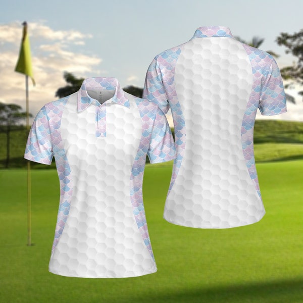 Women Mermaid Golf Polo Shirt, Mermaid Lover Shirt, Golfer Shirt, Cute Golf Shirt For Women