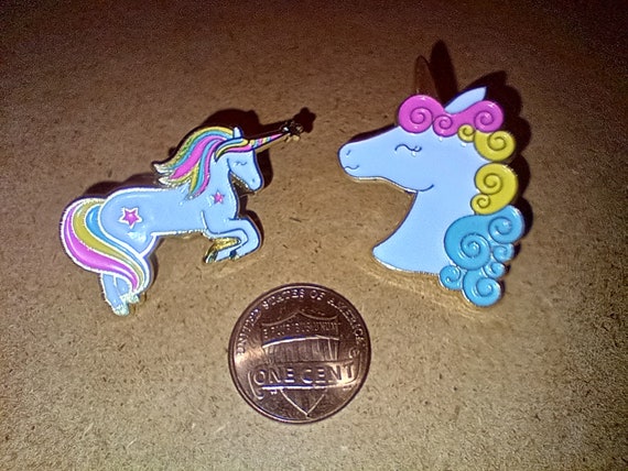 Vintage Unique Pair of Unicorn Pins - Set of 2 Co… - image 1