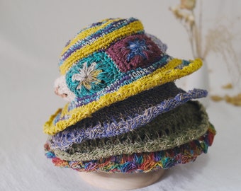 Cappello da sole estivo, cappello lavorato a mano, cappello da sole in canapa biologica, cappello da sole ecologico, visiera parasole traspirante all'uncinetto a mano, cappello estivo da donna, berretto da spiaggia