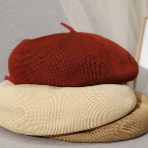 große Sommer Baskenmütze, Lockere, bequeme Frühlings Baskenmütze, Sommer Baskenmütze, Sommer Baskenmütze für Frauen, Französisch Beret, Geschenke für sie Bild 10