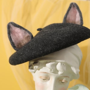 Cat ears berets,Winter wool berets,Cute gift for girlfriend,French Beret Winter Cute,Fall Accessory,,Slouchy Beret,Beret hats for women