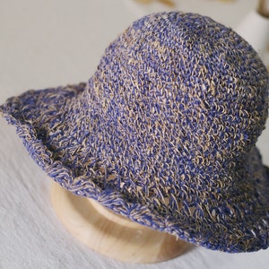 Chapeau de soleil d'été, chapeau tricoté à la main, chapeau de soleil en chanvre biologique, chapeau de soleil écologique, pare-soleil respirant au crochet à la main, chapeau d'été pour femmes, casquette de plage Purple