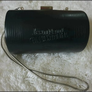 Bolsa de couro cilíndrica Jean Paul Gaultier vintage autêntica, clutch, anos 90, FRETE GRÁTIS