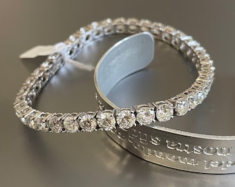 Or blanc 18k naturel rond VS1 G couleur diamant Tennis éternité bracelet