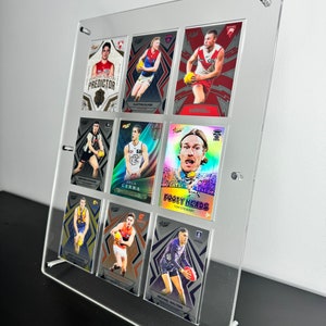 Acry Ungraded Card Desktop Frame: 9 Grid, NBA/Pokemon/AFL Sports Sammlerstücke, Schlanke Display-Lösung für Graded Trading Cards 35-75pt